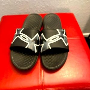 ☀️2/$20 Under Armour Black Slides- Size 12